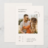 ミニマルなハートの写真 Save the Date 招待状 (正面/裏面)