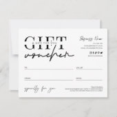 ミニマルなバウチャースクリプトロゴ ギフト証明書 (正面)