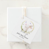 ミニマルなバニーと蝶の赤ちゃんシャワー フェイバータグ (インサイチュ)