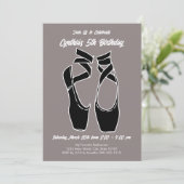 ミニマルなバレエ誕生日パーティー 招待状 (スタンド正面)