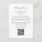 ミニマルなバーガンディー結婚式の詳細QRコード エンクロージャーカード (正面)