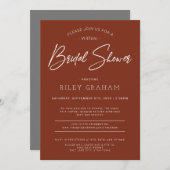 ミニマルなバーチャルブライダルシャワーの招待 招待状 (正面/裏面)