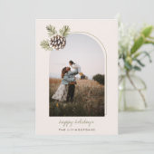 ミニマルなパインコーン&離れズダブルアーチ写真 シーズンカード (スタンド正面)