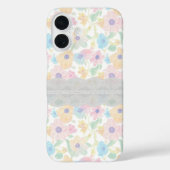 ミニマルなパステルガーリーフローラとレースかわいいシック Case-Mate iPhoneケース (裏面)