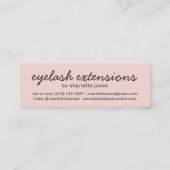 ミニマルなパステルピンクかわいい睫毛イラストレーション スキニー名刺 (裏面)