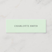 ミニマルなパステルモダングリーン名刺 スキニー名刺 (正面)