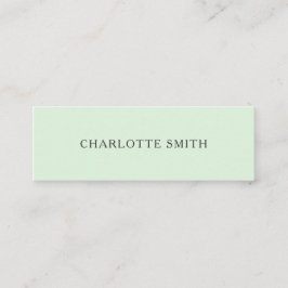 ミニマルなパステルモダングリーン名刺 スキニー名刺