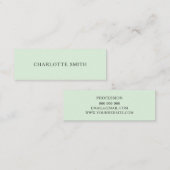 ミニマルなパステルモダングリーン名刺 スキニー名刺 (正面/裏面)