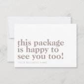 ミニマルなパッケージHappy To See You Beige Business サンキューカード (正面)