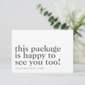 ミニマルなパッケージHappy To See You Gray Business サンキューカード (スタンド正面)