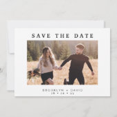 ミニマルなパンパスグラスウェディング日付カードを保存 招待状 (裏面)