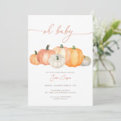 ミニマルなパンプキンベイビーシャワーの招待状 招待状 (スタンド正面)