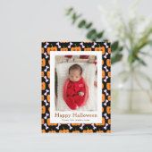 ミニマルなパンプキ不気味ンハッピーハローウィン1写真 シーズンポストカード (スタンド正面)