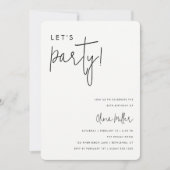 ミニマルなパーティーの誕生日 招待状 (正面)