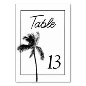 ミニマルなパームツリー ブラック＆ホワイト テーブルカード (正面)