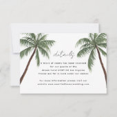 ミニマルなパーム結婚ツリー詳細 出欠カード (正面)