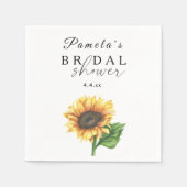 ミニマルなヒマワリブライダルシャワー スタンダードカクテルナプキン (正面)