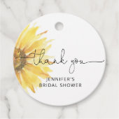 ミニマルなヒマワリブライダルシャワー フェイバータグ (正面)