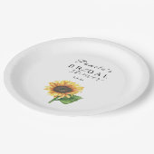ミニマルなヒマワリブライダルシャワー ペーパープレート (アングル)