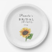 ミニマルなヒマワリブライダルシャワー ペーパープレート (正面)
