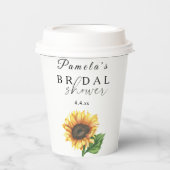 ミニマルなヒマワリブライダルシャワー 紙コップ (正面)