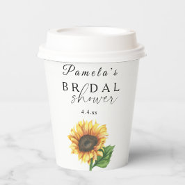 ミニマルなヒマワリブライダルシャワー 紙コップ