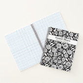 ミニマルなヒマワリ白黒 ノートブック (内部)