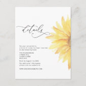 ミニマルなヒマワリ結婚ボホ詳細 エンクロージャーカード (正面)