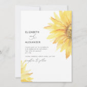 ミニマルなヒマワリ結婚式招待状 招待状 (正面)
