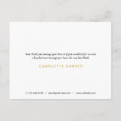 ミニマルなビジネスお礼スクリプト ゴールドハート ポストカード (裏面)