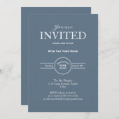 ミニマルなビジネスイベント 招待状 (正面/裏面)