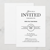 ミニマルなビジネスイベント 招待状 (正面/裏面)