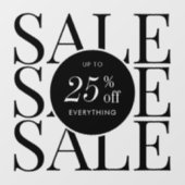 ミニマルなビジネスセールショッププロモ透明 ウィンドウサイン (シート)