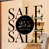 ミニマルなビジネスセールショッププロモ透明 ウィンドウサイン