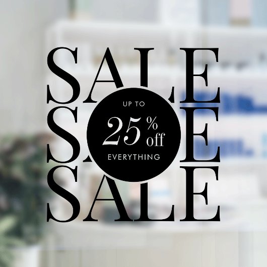 ミニマルなビジネスセールショッププロモ透明 ウィンドウサイン