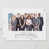 ミニマルなビジネスチームフォトホリデーカード シーズンカード (正面)