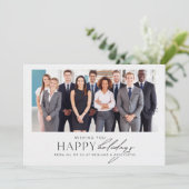 ミニマルなビジネスチームフォトホリデーカード シーズンカード (スタンド正面)