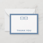 ミニマルなビジネスロゴサンキューカードダスティブルー ノートカード (正面)