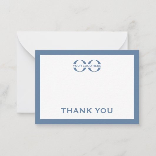 ミニマルなビジネスロゴサンキューカードダスティブルー ノートカード (正面)