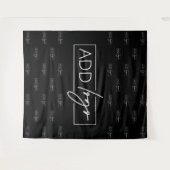 ミニマルなビジネスロゴステップの繰り返し背景 タペストリー (正面(横))