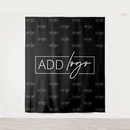 ミニマルなビジネスロゴステップの繰り返し背景 タペストリー (正面)