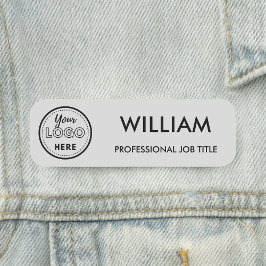 ミニマルなビジネスロゴソフトグレー従業員スタッフ 名札