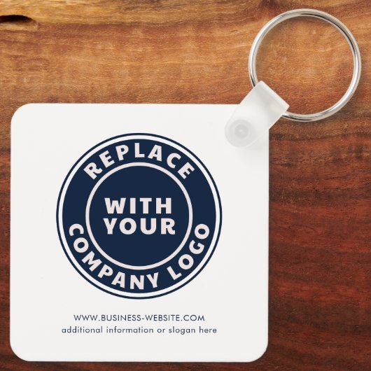 ミニマルなビジネスロゴ会社プロモーション キーホルダー (裏面)