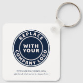 ミニマルなビジネスロゴ会社プロモーション キーホルダー (裏面)