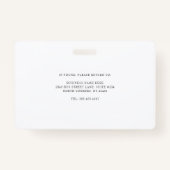 ミニマルなビジネスロゴVet Tech従業員 バッジ (裏面)