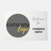 ミニマルなビジネス会社のロゴ歓迎あいさつ ドアマット (正面)