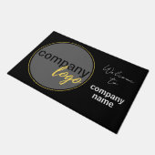 ミニマルなビジネス会社のロゴ歓迎あいさつ ドアマット (アングル)