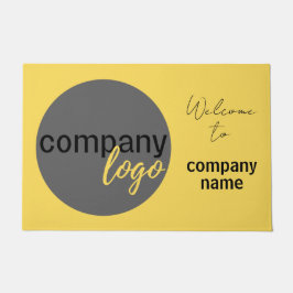 ミニマルなビジネス会社のロゴ歓迎あいさつ ドアマット