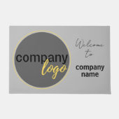ミニマルなビジネス会社のロゴ歓迎あいさつ ドアマット (正面)