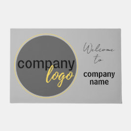 ミニマルなビジネス会社のロゴ歓迎あいさつ ドアマット